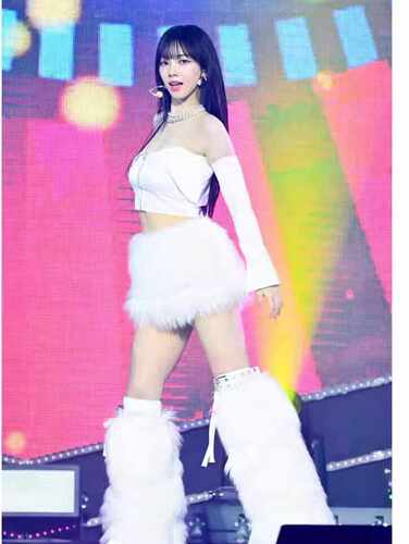 韩国女明星同款夜点女装性感smart打歌服女团演出服甜酷毛毛套装