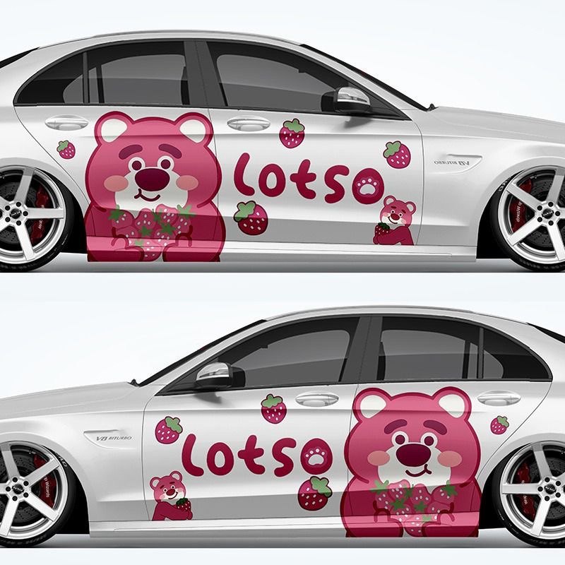 适用五菱宏光MINIEVGAMEBOY车贴GB改装饰草莓熊汽车身贴纸画拉花