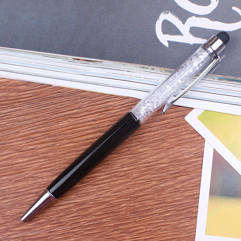 비즈니스 휴대 전화 사무실 터치 스크린 크리스탈 펜 라인 석 펜 멀티 컬러 볼펜 회전 터치 스크린 금속 볼펜