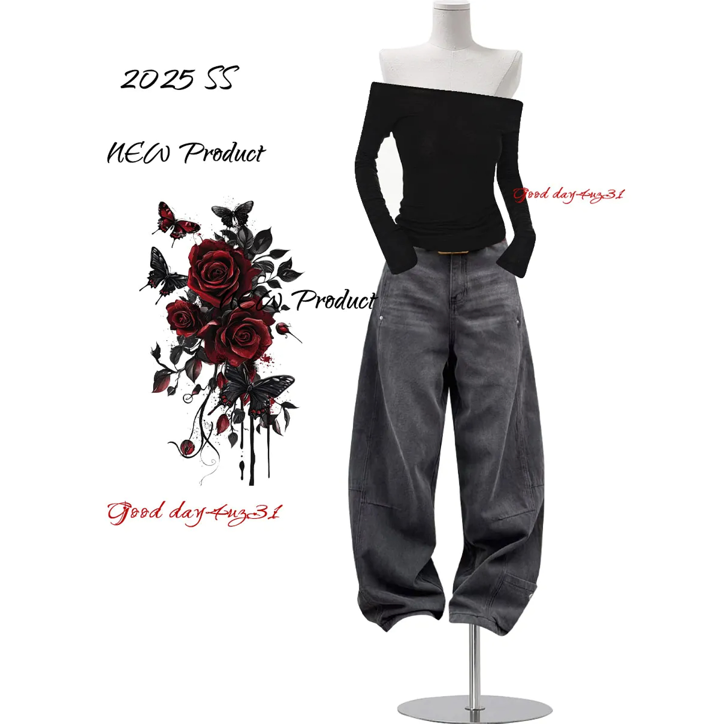 大码美式复古水洗牛仔裤