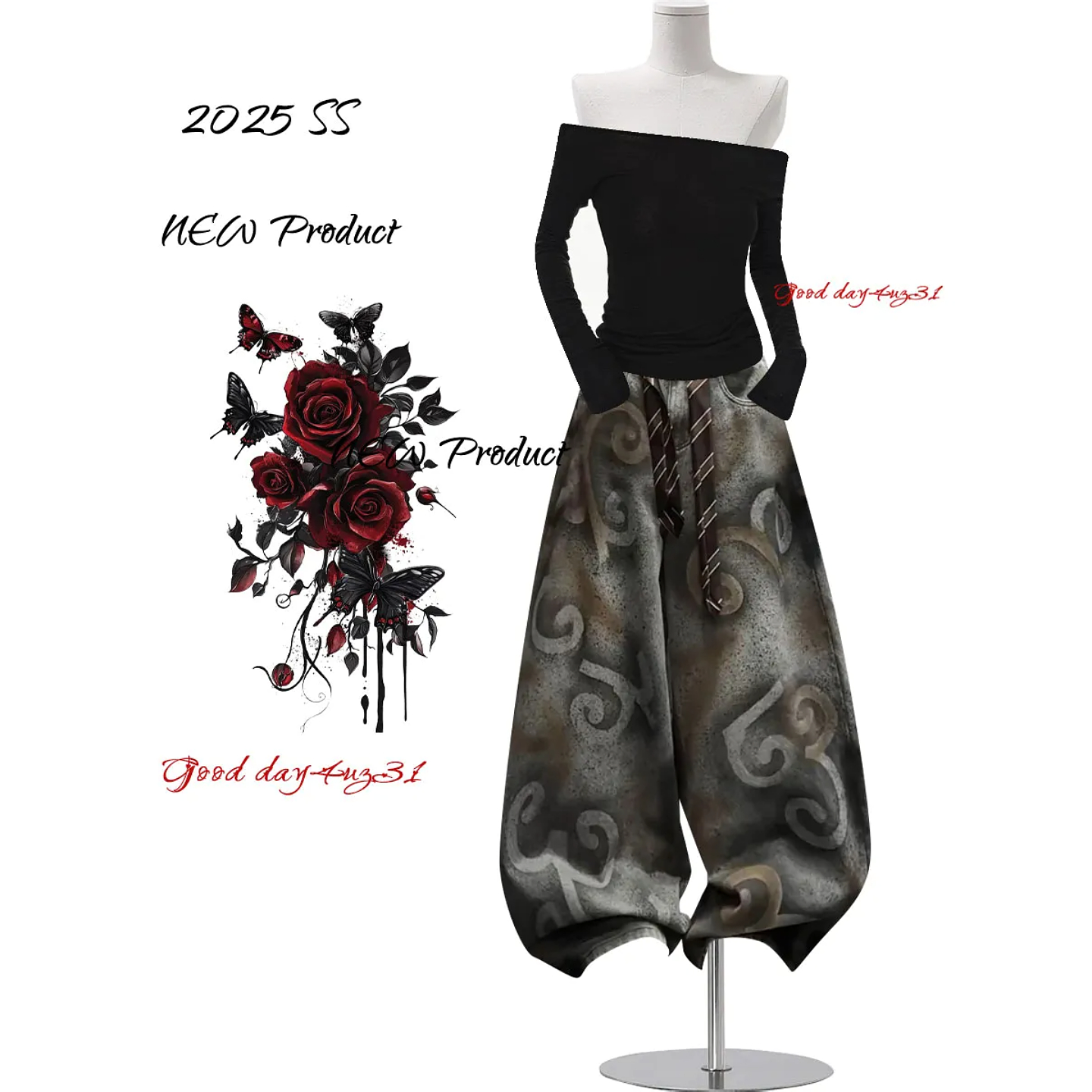 大码美式复古水洗牛仔裤