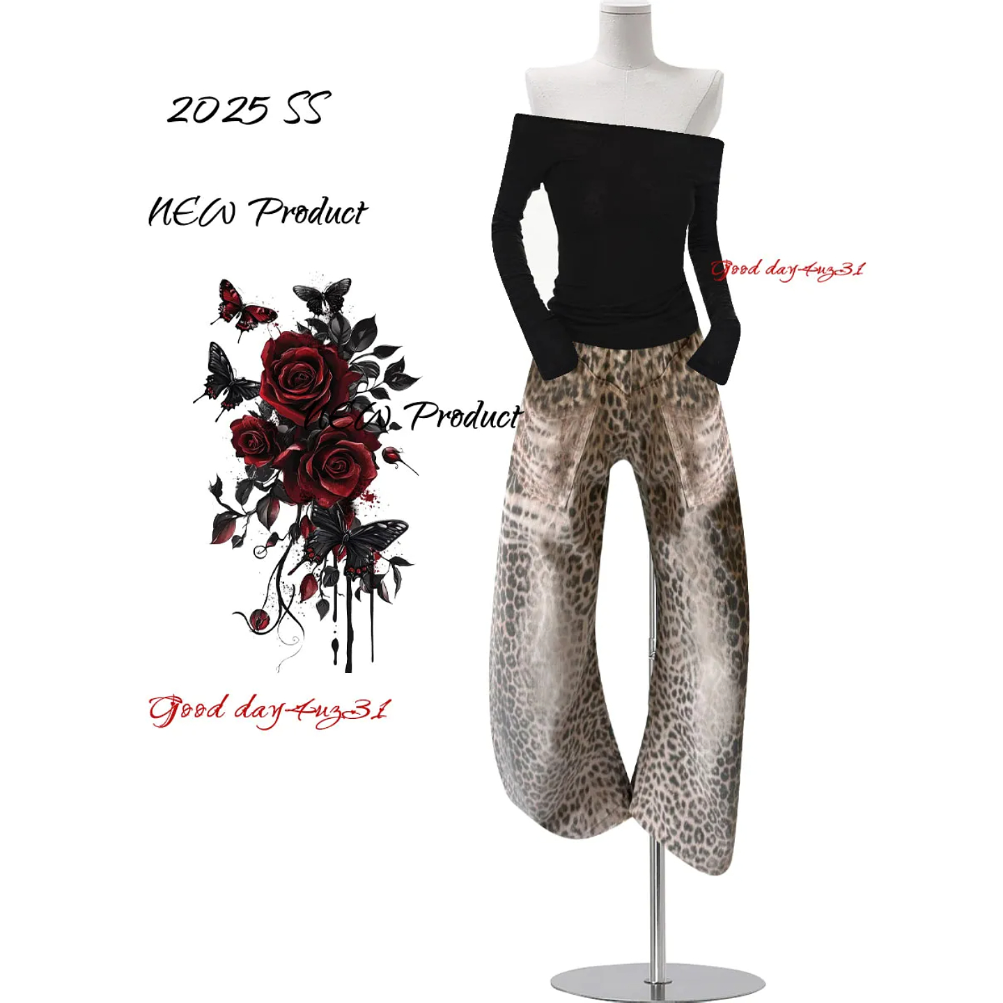 大码美式复古做旧磨白牛仔裤