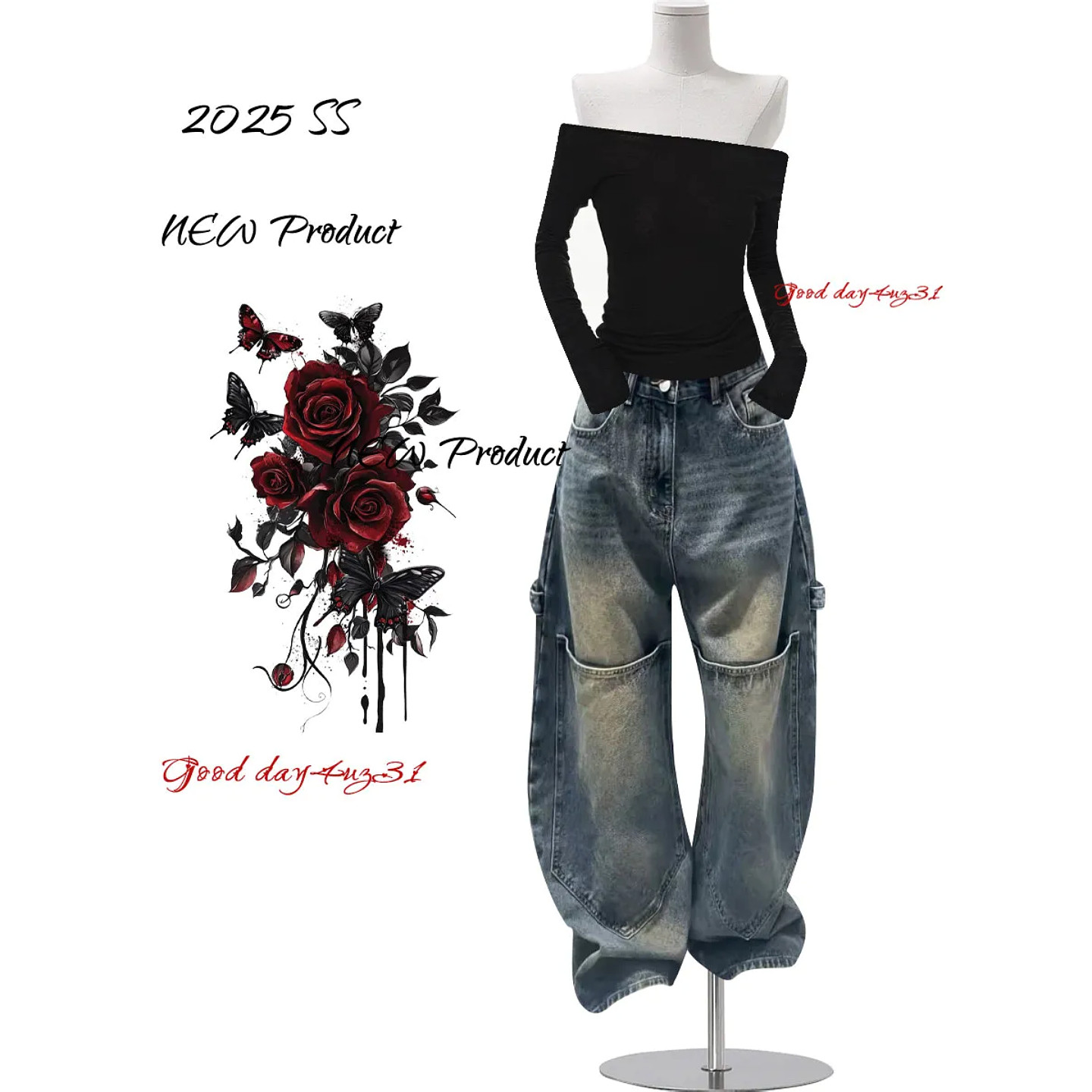 大码美式复古做旧水洗阔腿牛仔裤女春季新款街头大口袋设计工装裤,女装/女士精品,大码裤装,淘宝优惠券,粉丝福利购,淘宝优惠卷