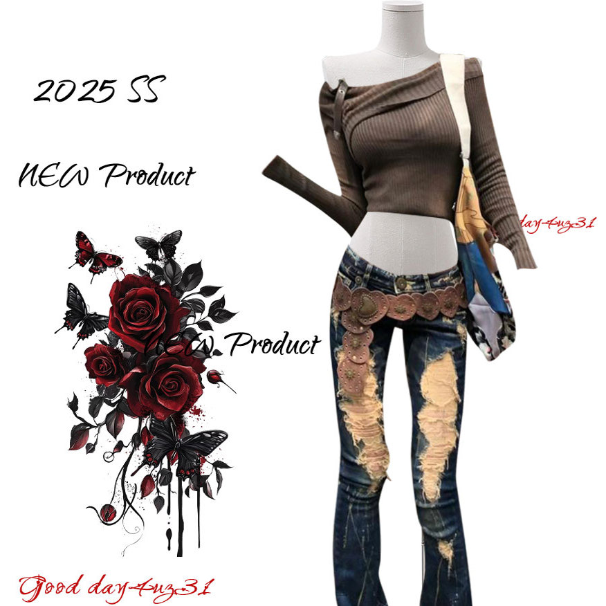 大码美式复古y2k水洗牛仔裤