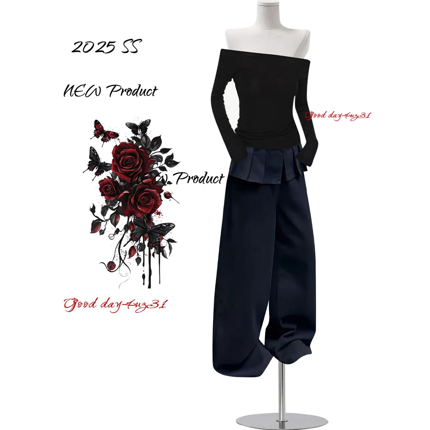 大码美式复古屁帘牛仔裤