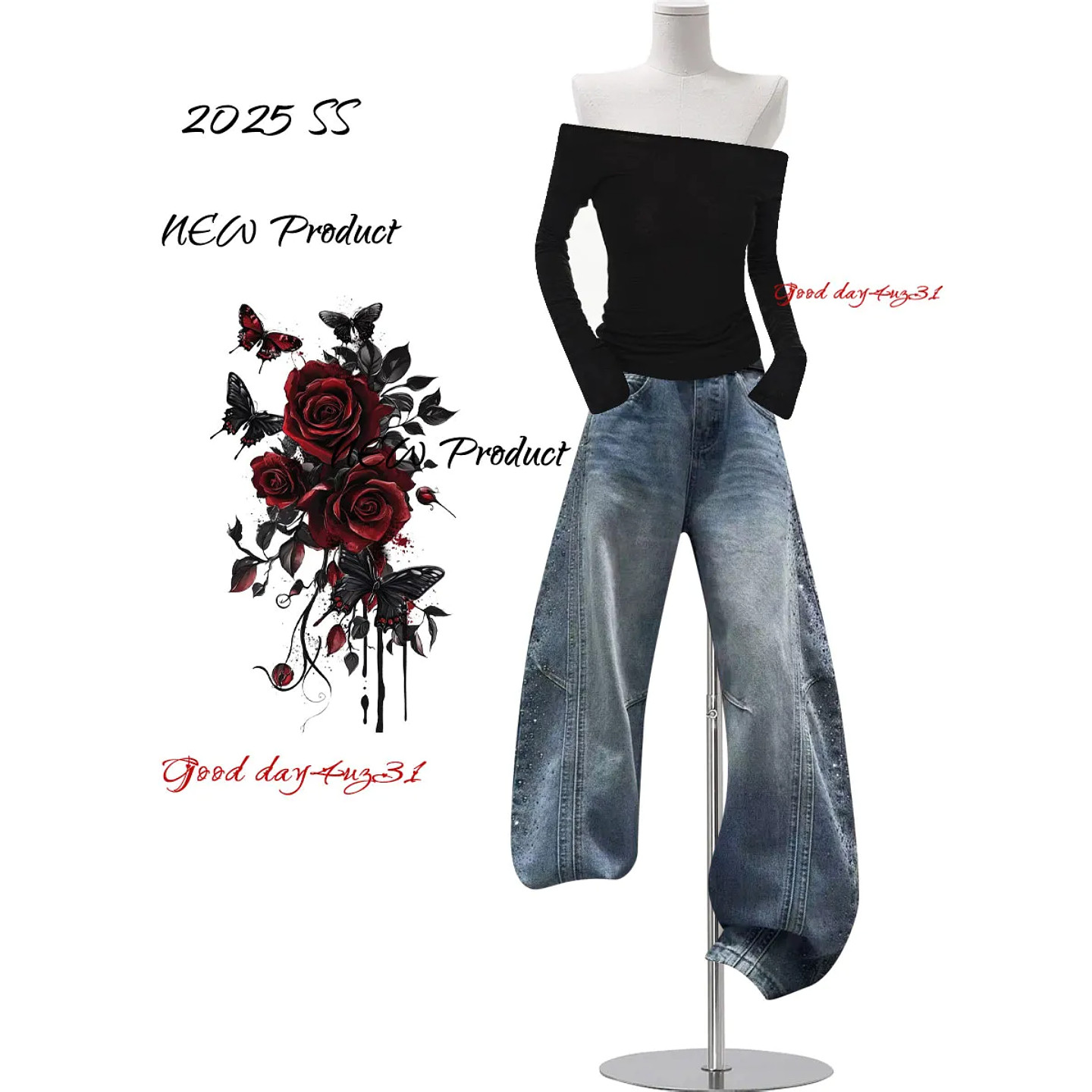 大码美式复古水洗阔腿牛仔裤女春季新款街头重工烫钻设计感弯刀裤,女装/女士精品,大码裤装,淘宝优惠券,粉丝福利购,淘宝优惠卷