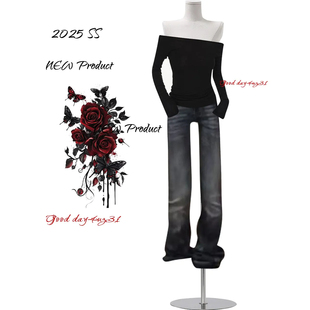 女秋季 复古做旧猫须设计感微喇牛仔裤 新款 街头修身 大码 喇叭裤 美式