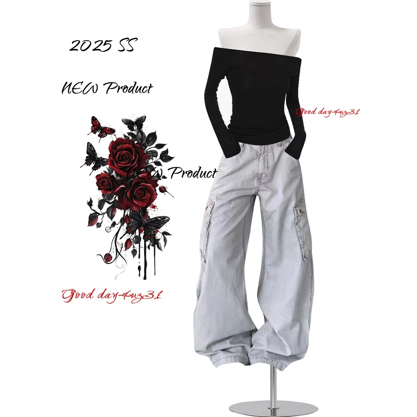 做旧大口袋工装裤女秋季新款