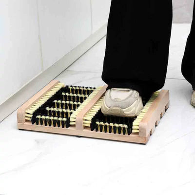 鞋底清洁器家用擦鞋刷脚底懒人半自动洗鞋实木户外鞋刷擦鞋器