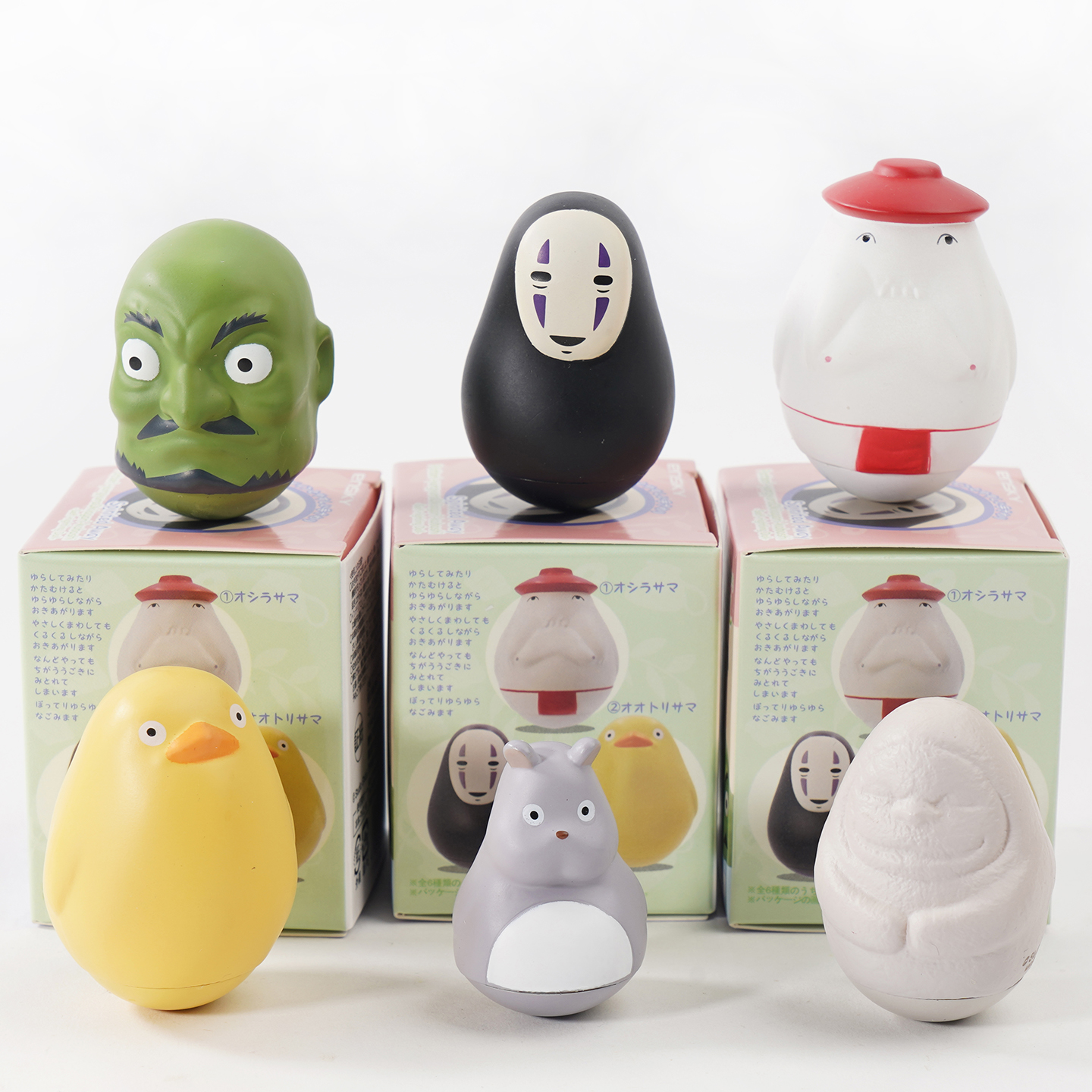 宫崎骏龙猫无脸男不倒翁手办摆件