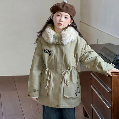 女童冬季加绒加厚羽绒棉衣外套潮