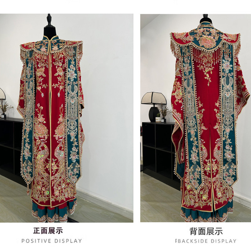 出租2024年新款重工秀禾服复古刺绣结婚礼服修身显瘦古装礼服