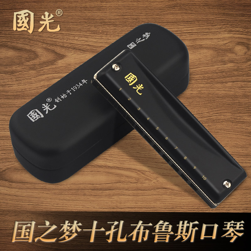 国光口琴布鲁斯蓝调口琴10孔初学图片