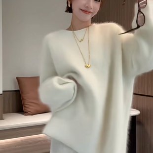 套装裙女秋冬穿搭盐系轻熟小香风软糯慵懒浣熊绒毛衣半身裙两件套