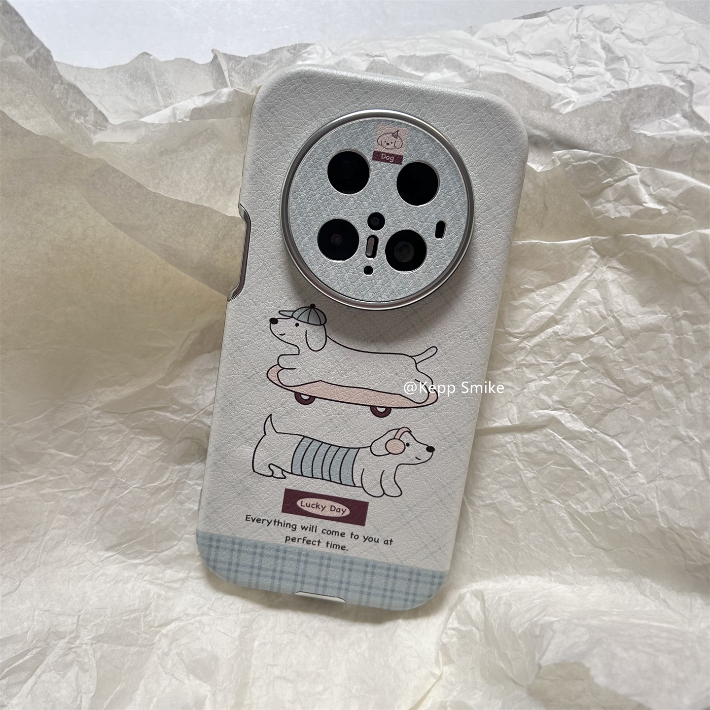 可爱卡通线条耳机滑板腊肠狗皮纹适用华为mate70pro+手机壳mate60pro大视窗pura80pro皮纹新款pura70pro保护