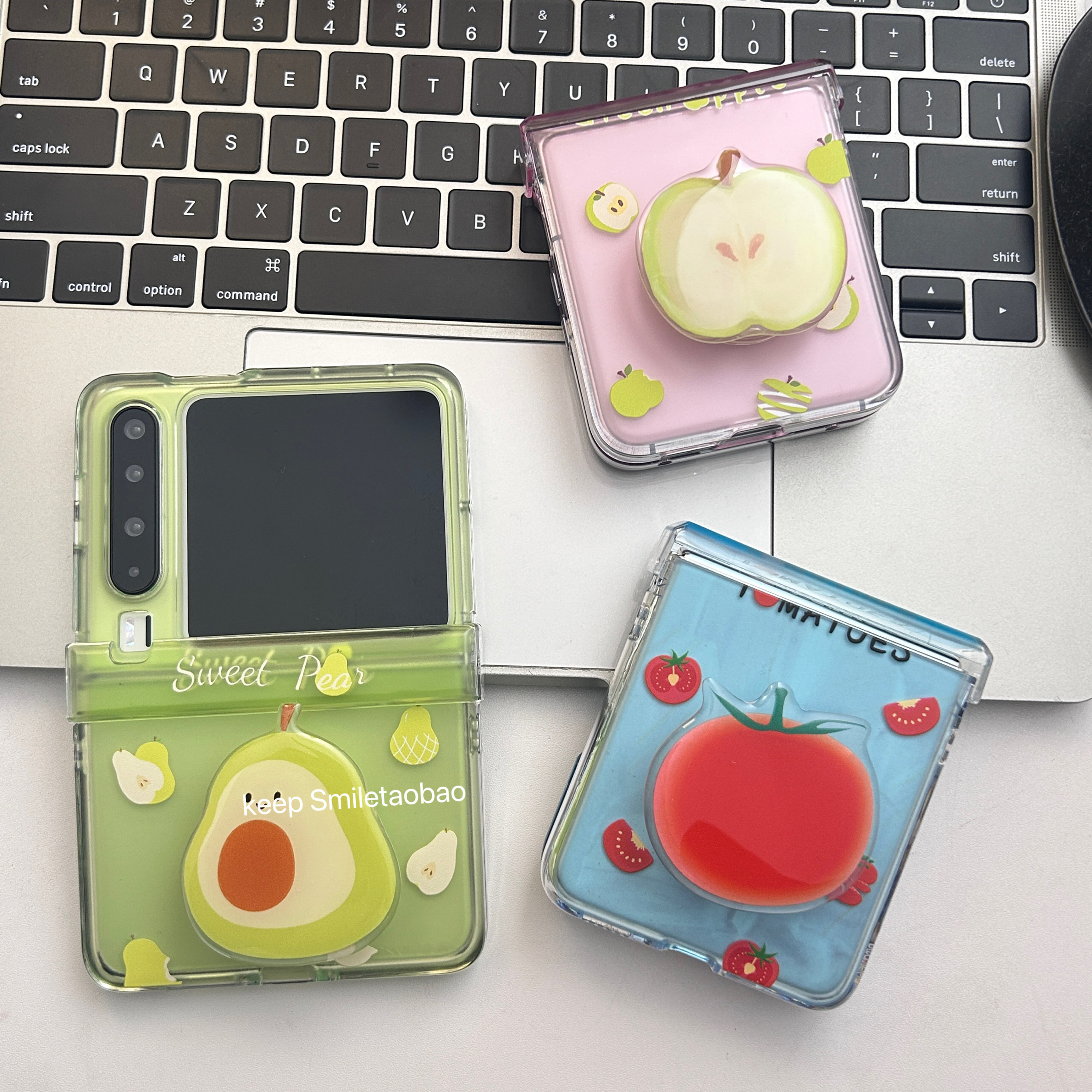 夏日水果苹果雪梨西红柿支架适用适用华为PuraX手机壳小米mixflip折叠屏pokcet2手机壳三星zflip6/5硬壳oppo