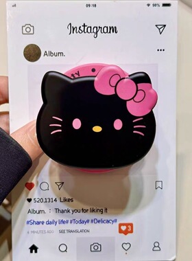 卡通可爱黑脸猫咪磁吸支架适用 MagSafe手机强力磁吸伸缩支架桌面