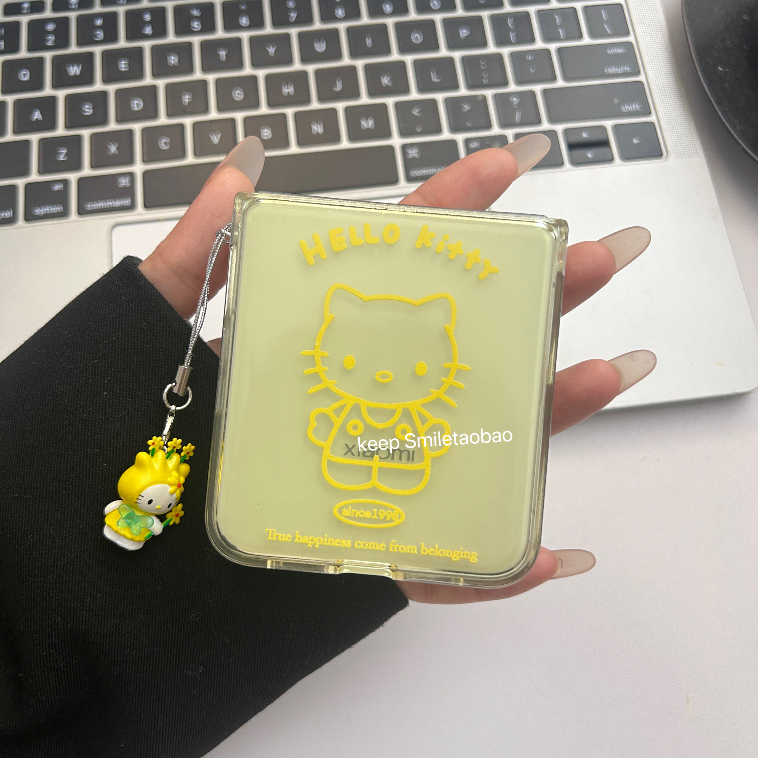 卡通可爱奶黄色线条猫咪适用小米mixflip2折叠屏手机壳华为purax新款pokcet2三星zflip6/5/4硬壳oppon3flip