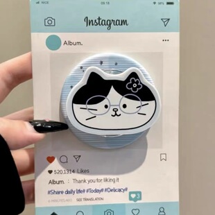 MagSafe手机强力磁吸伸缩支架桌面 蓝底星星猫咪头像磁吸支架适用