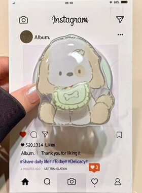 旋转围巾卡通小狗磁吸支架适用 MagSafe手机强力磁吸伸缩支架桌面