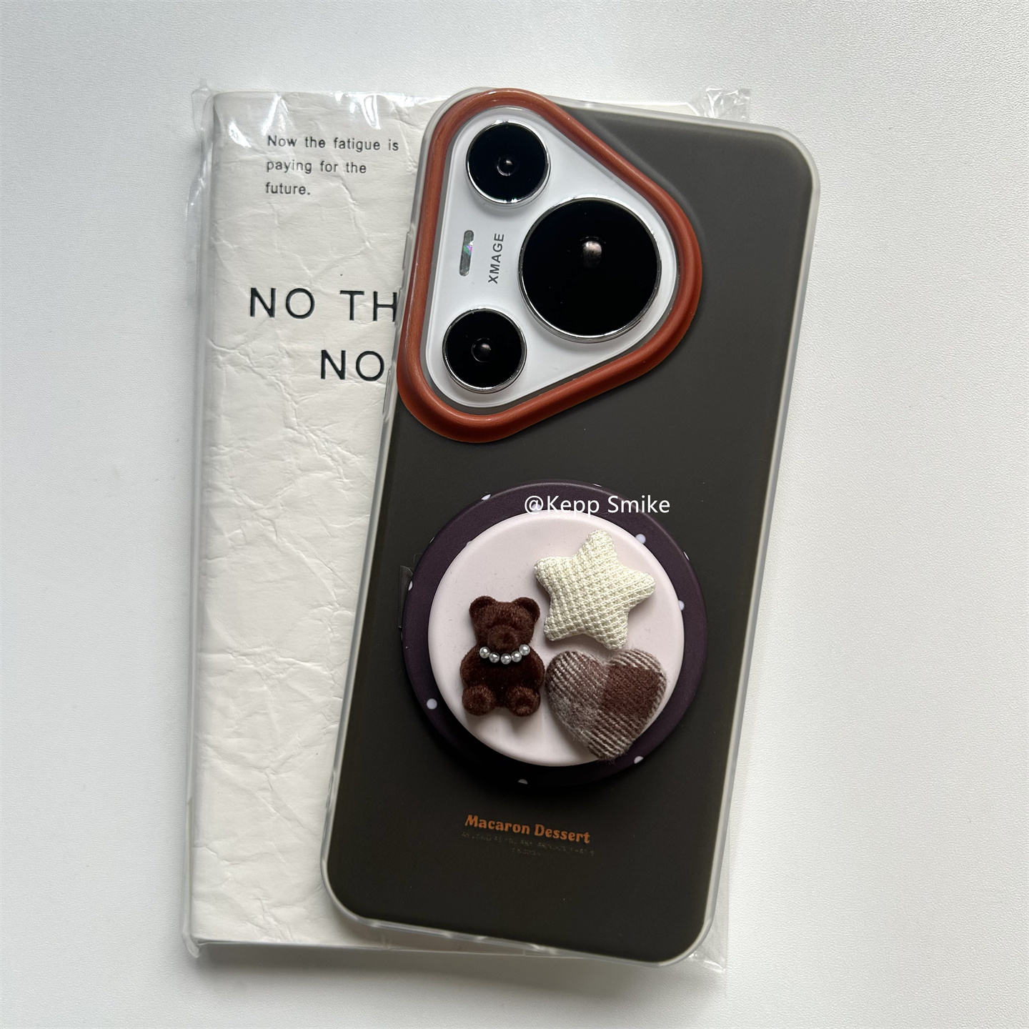 高级感简印纯色立体星星勺子小熊磁吸支架适用华为mate70pro+手机壳mate80pro双层磁吸壳mate60pro保护套p80p