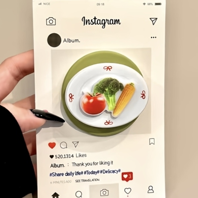 小众立体蔬菜盘子磁吸支架适用 MagSafe手机强力磁吸伸缩支架桌面