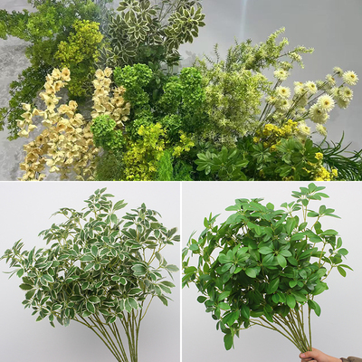 婚庆森系仿真花绿植鸭掌木婚礼