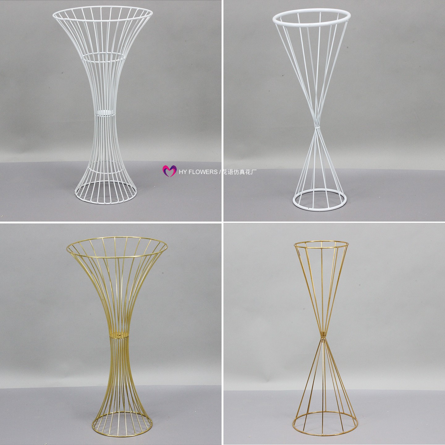 婚庆铁艺几何路引花器装饰摆件