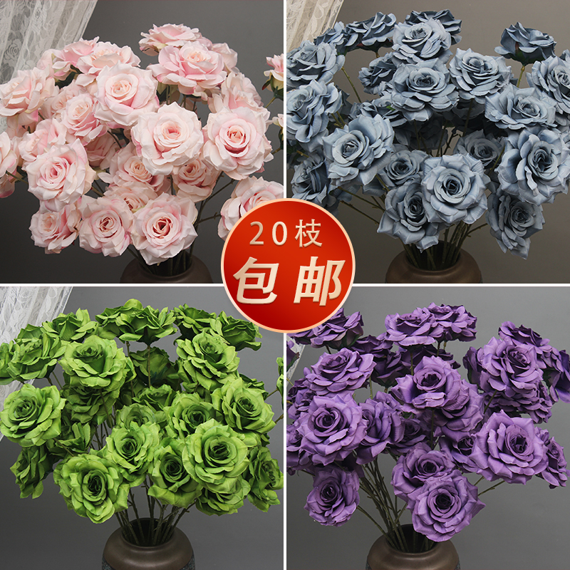 婚庆仿真花路引花3头莱菲玫瑰钻石玫室内绢花假花插花瓶摆放排花,节庆用品/礼品,婚庆绢花,淘宝优惠券,粉丝福利购,淘宝优惠卷