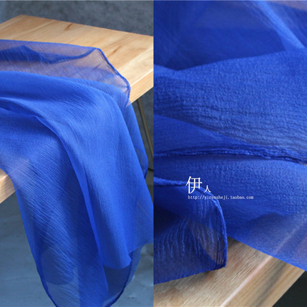 面料款网纱 泡泡欧根纱学生褶皱 毕业布料半透视设计服装设计师