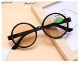 水晶玻璃镜片老花镜男女中老年复古圆框老花眼镜高清不易磨平光镜