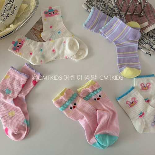 女童春夏薄款松口网眼短袜