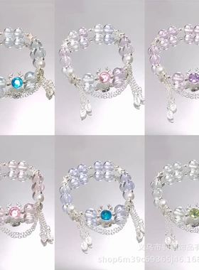 森系超仙冰透水晶小鹿手链ins小众甜美轻奢百搭显白闺蜜手串