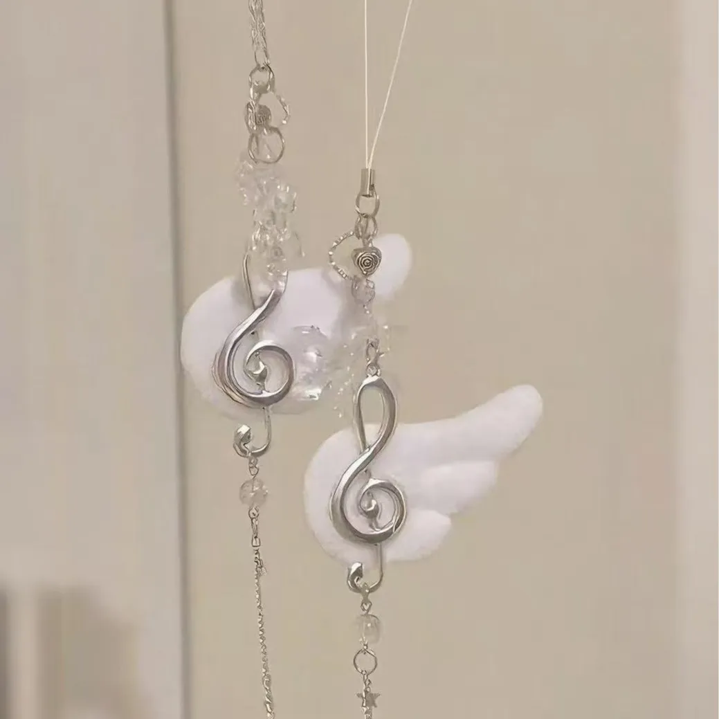 【天使音符雪花】手机链挂件咕本链链条咕本链小翅膀大音符钥匙扣