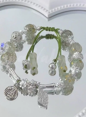 蒹葭｜ 小众原创设计琉璃珠新中式串珠手工编织绳手链国风