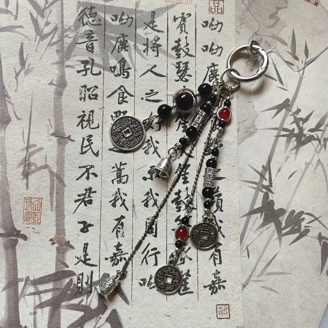 【百无禁忌】道系青年包挂山鬼花钱流苏挂件复古斜挎包包古风