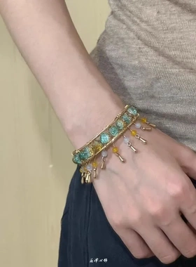 新中式流苏开口手镯女民族风古风复古高级感手环轻奢小众精致手饰