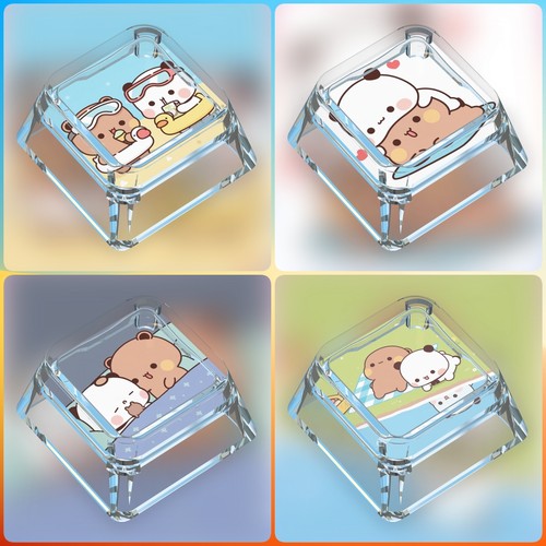 个性透明键帽可爱一二布布搞笑表情包wooting夜魔机械键盘单个