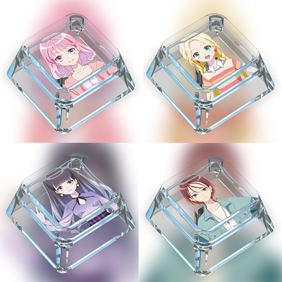 北原镜华键帽单个上泉舞衣新里杏珠十字轴创意可爱透明机械键盘