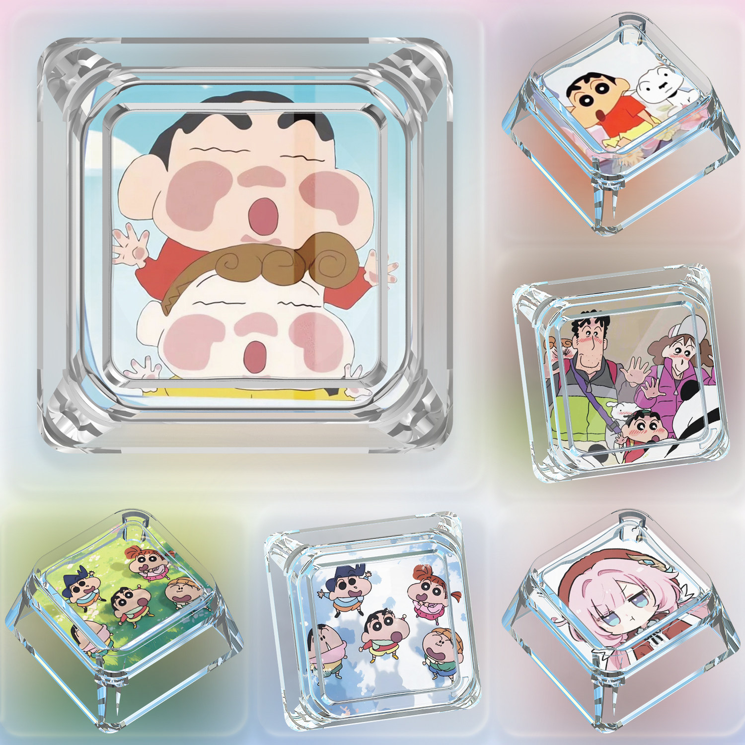 蜡笔小新键帽单个卡通可爱动漫十字轴二次元客制机械键盘透光键帽,电脑硬件/显示器/电脑周边,键帽,淘宝优惠券,粉丝福利购,淘宝优惠卷