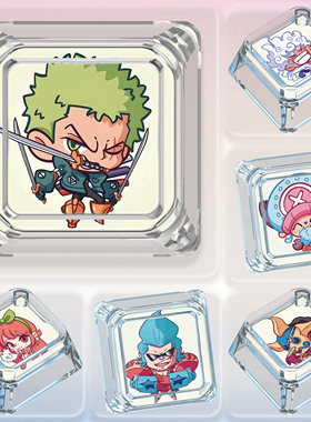 键研所海贼王的个性键帽,十字轴单个wooting机械键盘卡通透明键帽