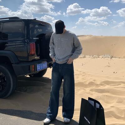 水洗做旧复古蓝直筒阔腿长裤