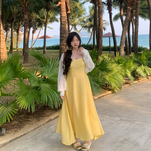 度假沙滩女夏吊带连衣裙
