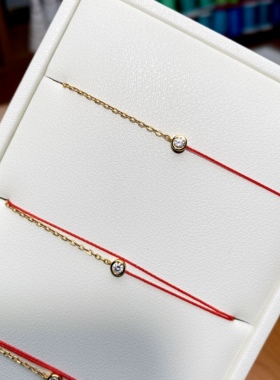 纯手工编织圆钻纯银手链