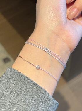 巴黎红绳粉色全绳双绳情侣手链