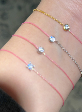 本命年轻奢桃红小红绳转运手链