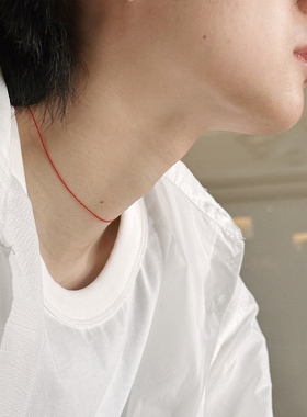 巴黎小红绳项链转运锁骨链本命年
