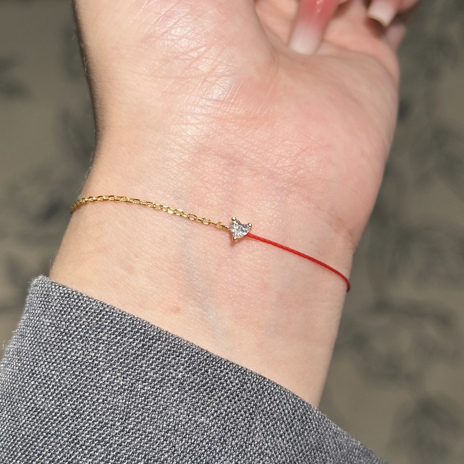 转运心形红绳手链法国编织轻奢