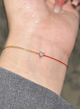 转运心形红绳手链法国编织轻奢