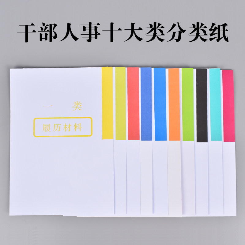 50套干部人事档案分类纸十大类隔页纸包邮开票